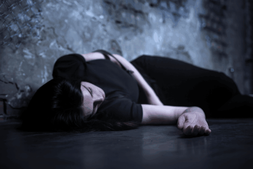 what happens when you overdose on drugs - girl laying unconscious from overdose