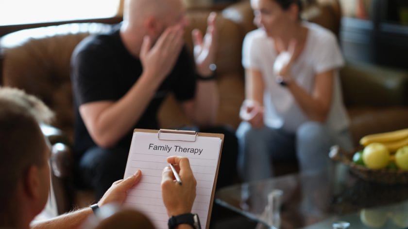 An Australian family doing systemic family counselling